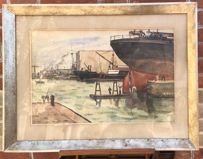 Robert-Louis ANTRAL (1895-1939) Les Docks...