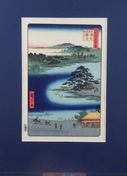 null d'après  - Hiroshige Utagawa (1797-1858) Le pin pour accrocher le manteau du...