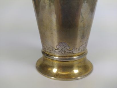 null COVERED Goblet (or Deckelbecher) in vermeil of conical form with embossed decoration...