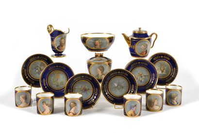 null 
SÈVRES

Coffee service with mythological portraits representing the Roman gods...