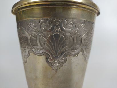 null COVERED Goblet (or Deckelbecher) in vermeil of conical form with embossed decoration...