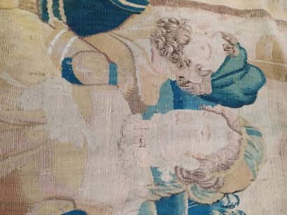 null FLANDERS Rare panel of tapestry of Audenarde in wool and silk belonging to the...