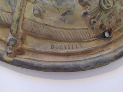 null MINISTERIAL OFFICER'S PLATE by Dorville in Paris. In copper stamped with the...