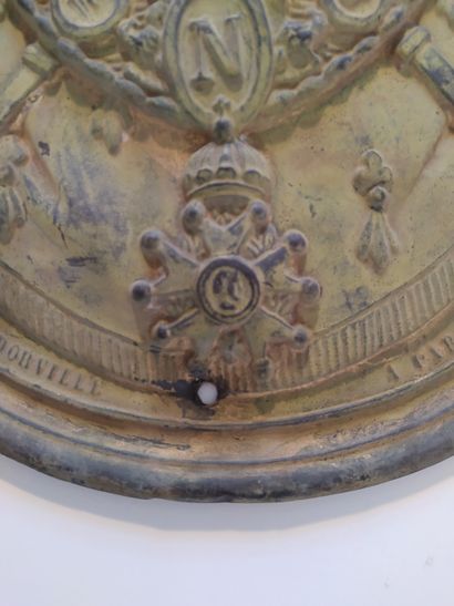 null MINISTERIAL OFFICER'S PLATE by Dorville in Paris. In copper stamped with the...