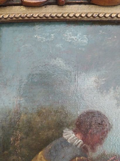 null In the taste of WATTEAU The harvest Oil on canvas 31.5 x 24 cm