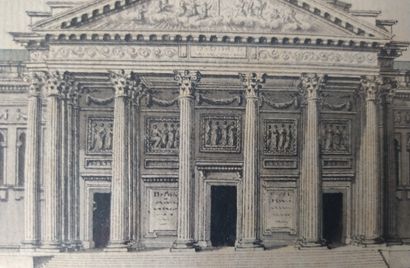 null 18th century FRENCH SCHOOL View of the Pantheon Wash and watercolor 20 x 17...