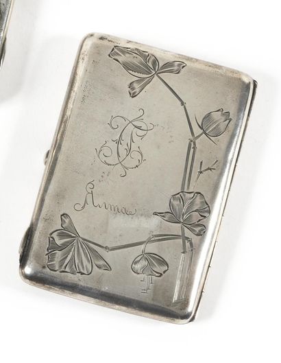 null THREE CIGARETTE CASES

Engraved silver

Different hallmarks. Russia, 19th century....