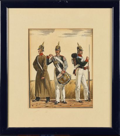 null LOT DE 4 LITHOGRAPHIES SUR LE SUJET 

DE L’ARMEE IMPERIALE. 25 x 20,5 cm. C.1930.



ЛОТ...