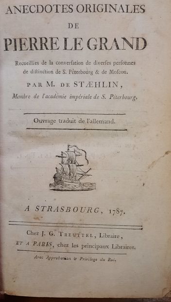  [FROM THE LIBRARY OF NICOLAS TOUROVEROFF] 
LOT of three books: 1) STAEHLIN M. de....