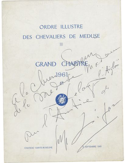 null LIFAR SERGE (1905-1986) - AUTOGRAPH

Menu for the gala dinner of the illustrious...