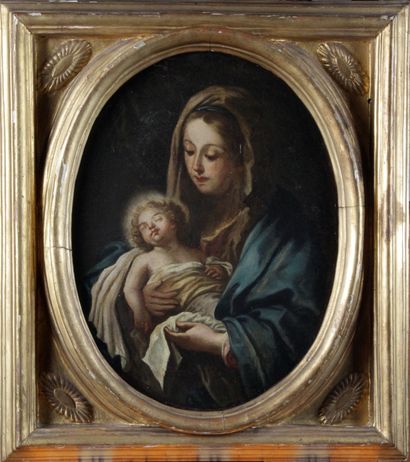 null ÉCOLE FRANÇAISE, fin du XVIII ou début du XIX siècle. « Sainte Vierge et enfant...