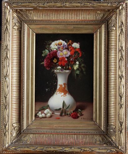 null Andrej Karlovich LAVEZZARI (1813/17-1881) « Bouquet de fleurs dans un vase »...