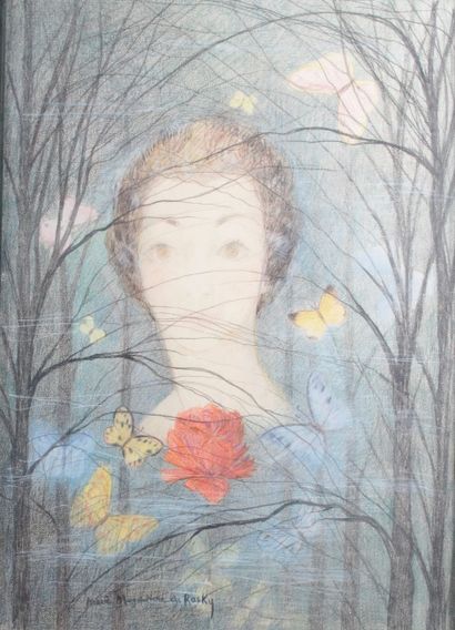null Marie Madeleine de RASKY (1887-1982) « La rose rouge, portrait de Madame Jean...