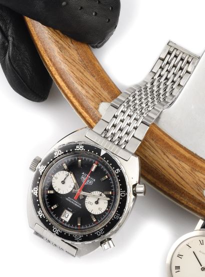 null HEUER Autavia About 1980. Signed Heuer-Leonidas SA on the case back. Steel racing...