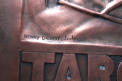 HENRY DROPSY (PARIS 1885 - VENEUX LES SABLONS 1969) Plaque en bronze argenté, bas...