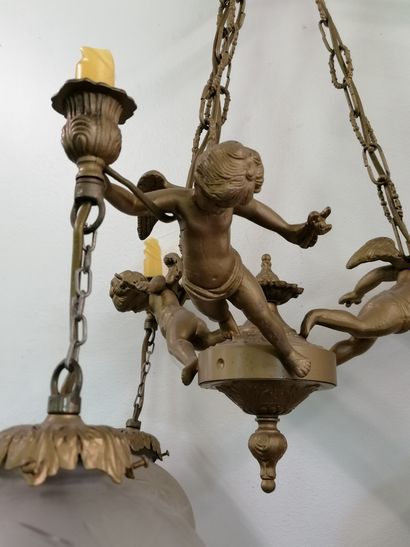 null LIGHTNING 

In bronze decorated with three cherubs

20th century good condition...