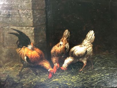 null H.DAUPHIN (XIX)

The hens

Oil on panel

Signed lower left

36,5 x 48 cm

With...