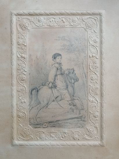 19th century FRENCH SCHOOL 
Pencil drawing...