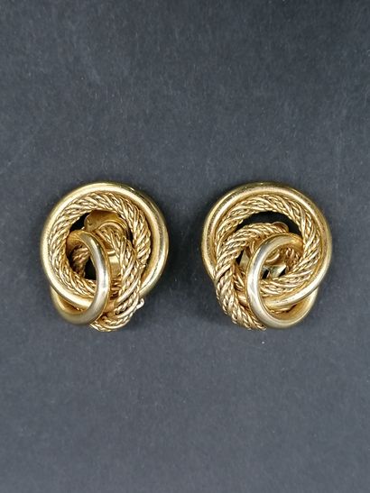 CHRISTIAN DIOR 
Pair of ear clips 
In gilded...