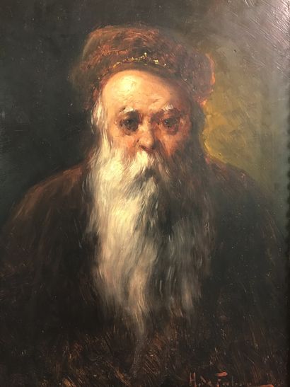 null SCHOOL OF THE XIXTH CENTURY 

Portrait of a man 

Oil on panel 

Signed lower...
