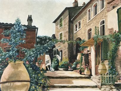 null 20th century french school

Two paintings :

- Watercolor on paper, View of...