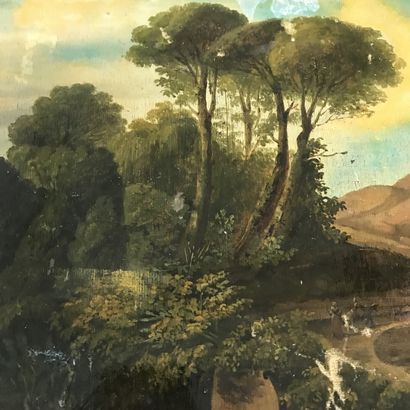 null french school of the 19th century 

Animated landscape of Italians

Oil on canvas...