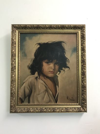 null André DAVID (XIX-XX)

Portrait of a young gypsy

Oil on canvas 

Gilded wood...