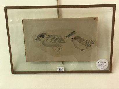 null SMALL AQUARIE under glass

Two sparrows

Mention on the back "Drawing by Hokusai...