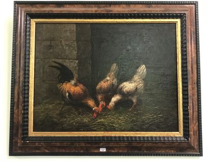 null H.DAUPHIN (XIX)

The hens

Oil on panel

Signed lower left

36,5 x 48 cm

With...