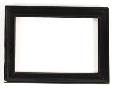 null Wooden frame and veneer of blackened pearwood with red highlights, Dutch style...