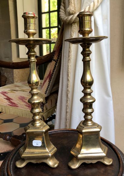 Pair of polished brass PICKS. 17th century...