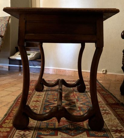 null Walnut table, with a drawer in the waist, south-western work, XVIIth century...