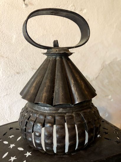 null LANTERN in cut and pierced sheet metal. 							 France. Beginning of the XVIIIth...