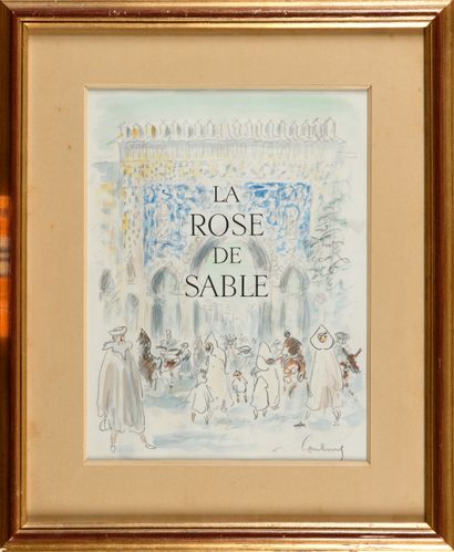 null ANDRÉ HAMBOURG (1909-1999) La rose de sable Aquarelle sur papier Signé en bas...