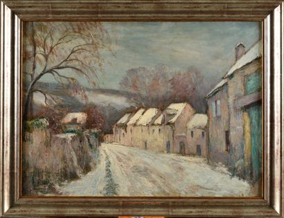  PAUL VOGLER (1852-1904) Route sous la neige,...