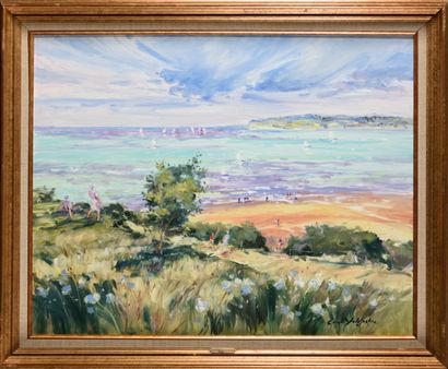 null GEORGES YOLDJOGLOU (B. 1933) The Opal Coast Oil on canvas Signed 'Georges Yoldjoglou'...