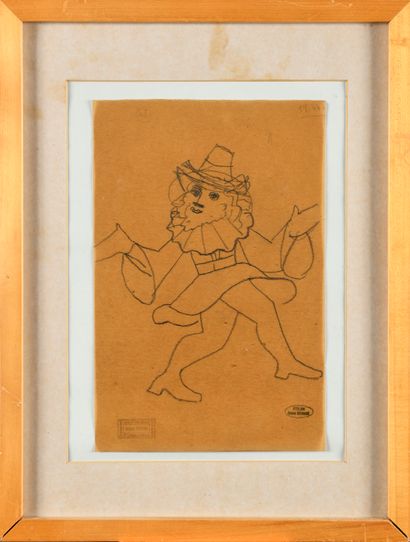 null ANDRÉ DERAIN (1880-1954) Dancer with ruff and hat with the stamps 'ATELIER André...