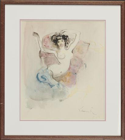 null LEONOR FINI (1907-1966) Watercolour and Indian ink model Signed lower right...