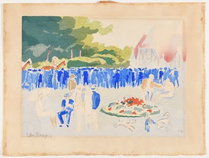 null KEES VAN DONGEN (1877-1968) Les courses à Clairefontaine, Grand prix de Normandie,...