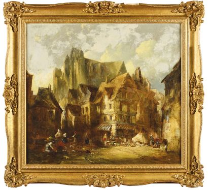 null Alfred MONTAGUE (1832-c.1883) La cathédrale de Beauvais Oil on canvas Signed...