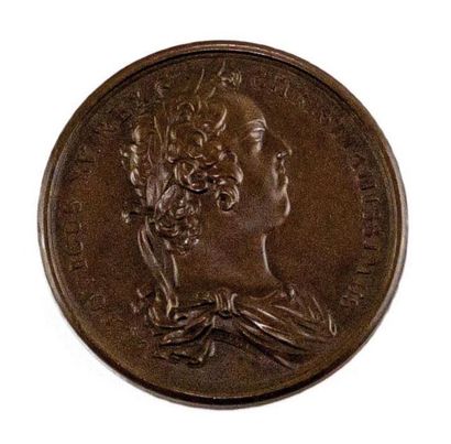  KING LOUIS XV. 
a-Medal in bronze by Duvivier. Obverse with the bust of the King....