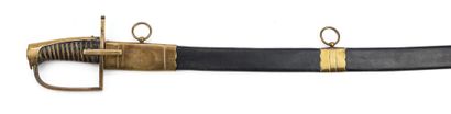 null HORSE HUNTER'S SABER.

Handle covered with morocco with filigree. Brass mounting....