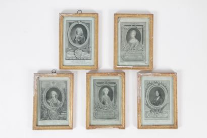 null SET OF FIVE ENGRAVINGS REPRESENTING THE PORTRAITS OF :

LOUIS XVI, MARIE-THERESE...
