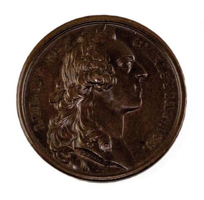  LE ROI LOUIS XV. 
a-Médaille en bronze par Duvivier. Avers au buste du Roi. Diam....