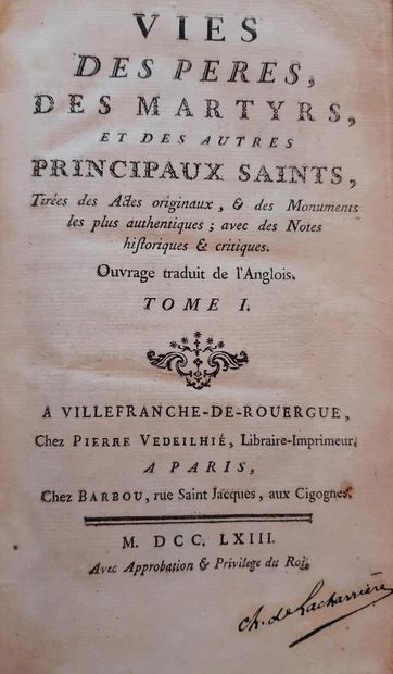 null 
MADAME VICTOIRE DE FRANCE (1733-1799). 

VIE DES PERES, DES MARTYRES et DES...
