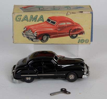 null GAMA, voiture mécanique en tôle peinte, Modèle 100 limousine noire, L 16,5 cm,...
