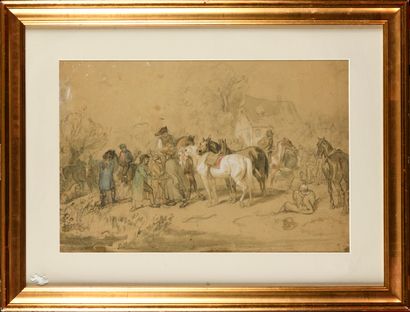 null Louis BRAUN (1836-1916)

Le marché aux chevaux

Aquarelle, crayon et gouache

Signé...