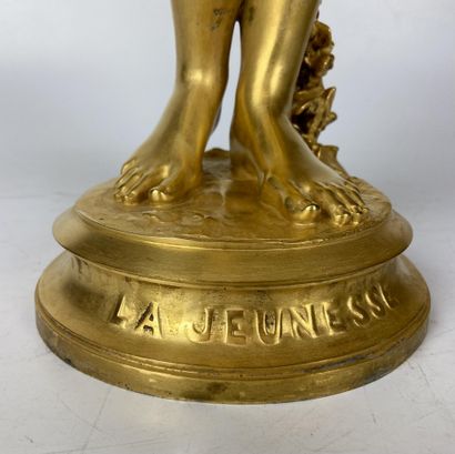 null Antonin Jean Paul CARLES (1851-1919) La Jeunesse Sculpture en bronze doré et...