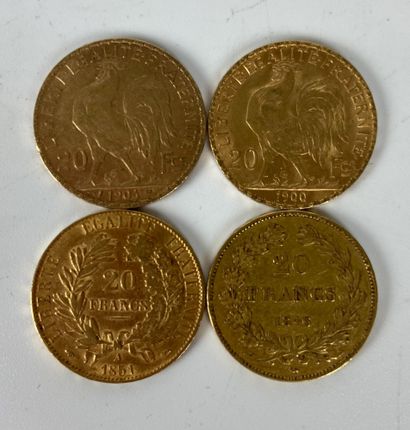 null FRANCE 4 pièces 20 francs or Poids : 25.7 g