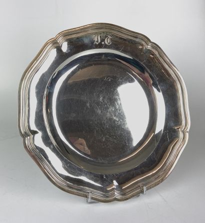 ROUND silver PLAD with a threaded outline,...